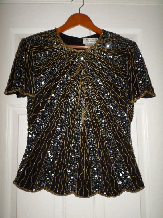 papell boutique beaded top