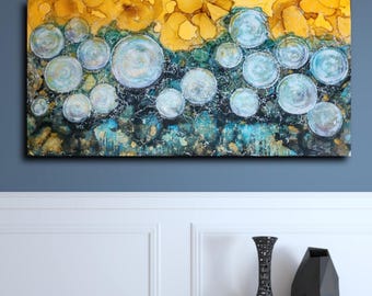 Large Original Abstract Painting 24x48 inches, Canvas Painting Abstract Wall Art Acrylic  Original Artwork Loft Art Urban Art Minimal Art