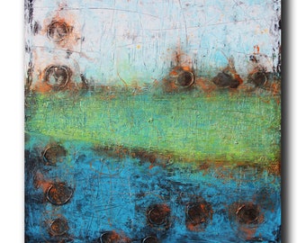 Large original abstract painting 36x36 inches canvas painting large paintings  Rustic wall art abstract art abstract landscape art