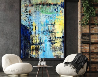 Large Abstract Painting Original Abstract Painting Canvas Color Acrylic Painting Living Room Wall Art Vertical painting Colorful Painting