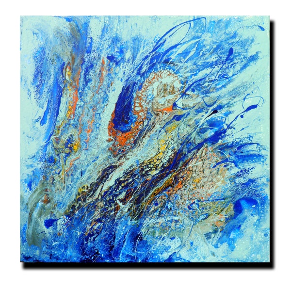 Art Painting Canvas painting ORIGINAL  ABSTRACT  PAINTING on canvas  Tide  36''x36'' Acrylic on Canvas