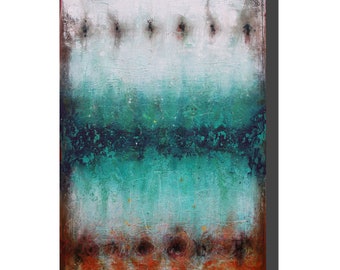 Original Abstract Painting  Canvas Art Teal Abstract Acrylic Painting Rustic painting Painting for Bedroom Turquoise painting Minimal Art