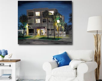 Large Original Landscape Painting Edward Hopper Modern Art Canvas Art Oil Acrylic Original Artwork Painting Fine Art St Petersburg Florida