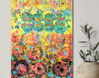 Modern Abstract Original Painting | Vibrant Textured Canvas Art | Colorful Wall Decor for Trendy Home Interiors Living Room or Office