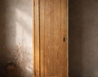 Antique Pine European Slim Kitchen Hall Cupboard Cabinet