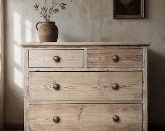 Antique 19th Century French Pine Chest of Drawers Large Scale