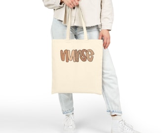 Nurse Script Logo Tote Bag | Canvas Tote, Medical Theme