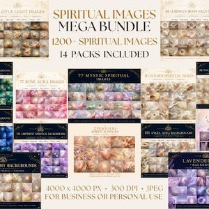 Spiritual Images Mega Bundle | Ethereal Aura, Galaxy, Gemstone Digital Papers (1200+ Images)