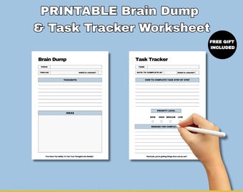 ADHD Printable Brain Dump 2026: Executive Function, Thought Organizer, To-Do List, Task Tracker & Productivity (Blue)
