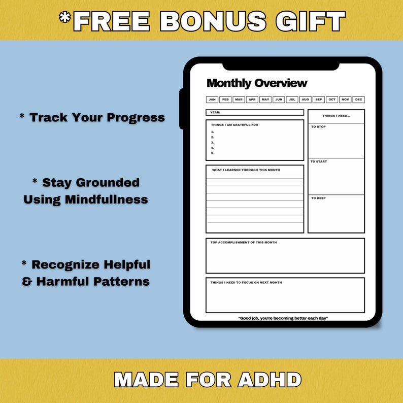 Thought Pattern Tracker ADHD Digital Brain Dump 2026: Executive Function, Thought Organizer, To ...