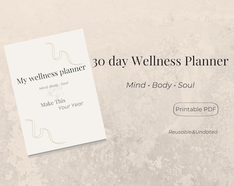 Wellness Planner Printable | Self Care Planner | Glow Up Planner | Mental Health |Journal PDF