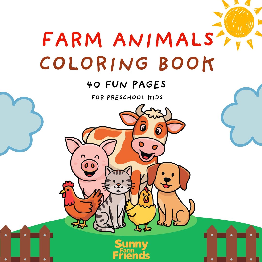 Printable Farm Animals Coloring Book for Kids | Preschool Coloring Book ...