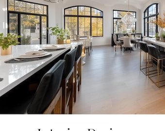 Plantilla de presentación para clientes de diseño de interiores / Versión Plus / Moodboard, diseño, plan de iluminación / PDF editable en Canva