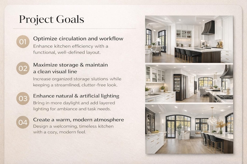 Plantilla de presentación para clientes de diseño de interiores de cocina (Canva) imagen 3