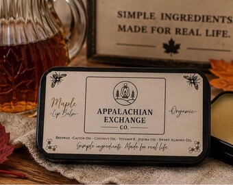Handmade Maple Lip Balm | Heat-Resistant Beeswax, Nourishing Oils, Cozy Autumn Care