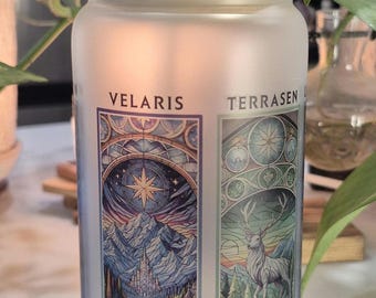 Velaris - Terrasen - Lunathion - Adult Book Gift - Bookish - Booktok - Custom Frosted Glass Tumbler Cup