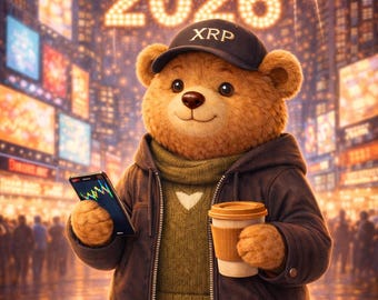 Orso ancora forte - Arte digitale di Capodanno XRP 2026