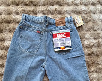 Vintage jaren 90 NWT 100% katoenen jagjeans lichtblauwe relaxte denim herenbroek
