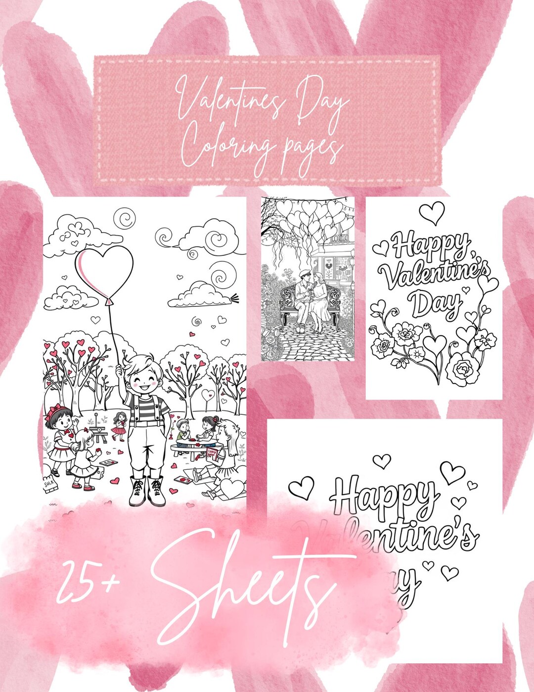 Valentine’s Day Coloring Pages for Kids & Adults | Printable Valentine ...