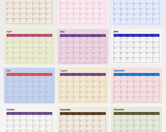 2026 Monthly Calendar Printable, Minimalist Design (Digital Download)