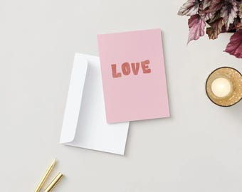 Pink Love Card, Modern Valentine's Day Design (PDF, Canva Edit)