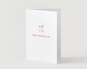 Minimal Hearts Valentine’s Day Card Instant Download Printable Husbands Wives Girlfriends Boyfriends Friends