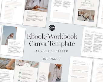 100-Page Ebook Canva Template | Workbook, Guidebook (A4 & US Letter)