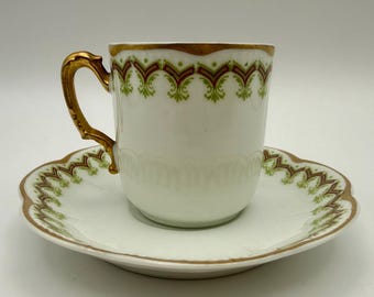 Vintage Haviland Limoges Demitasse Cup & Saucer - Schleiger 288