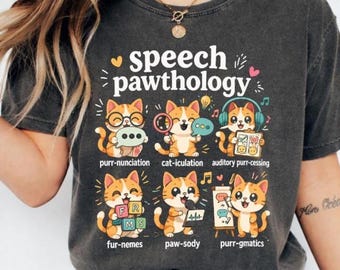 Funny Cat Speech Therapy PNG, Cute SLP Cat Design, Speech Language Pathologist Shirt Graphic, Therapist Humor, Instant Download