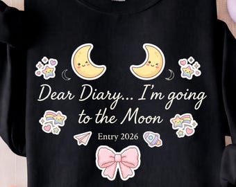 Artemis 2 Regreso a la Luna PNG, Diseño de Chica Espacial Linda, Querido Diario, Voy a la Luna, Cohete Estético Pastel, Descarga Instantánea