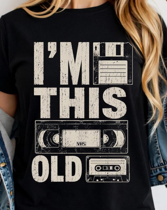 I'm This Old PNG: Vintage Humor Quote Retro Birthday png Nostalgia Saying png Funny Aging Design (Digital Download)