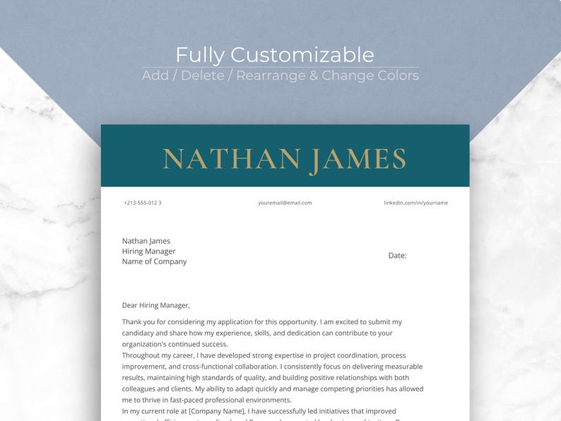 Executive Resume Canva Template | Professional ATS Friendly CV | Cover ...