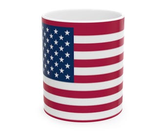 Taza con la bandera estadounidense / Taza de cerámica con estrellas y rayas de EE. UU.
