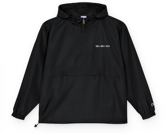Anorak à logo minimaliste | Coupe-vent pliable noir