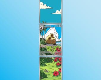Alolan Dugtrio 208/191 Holographic Extended Binder Art Cards - Michi Method Pokemon Custom Fan Art