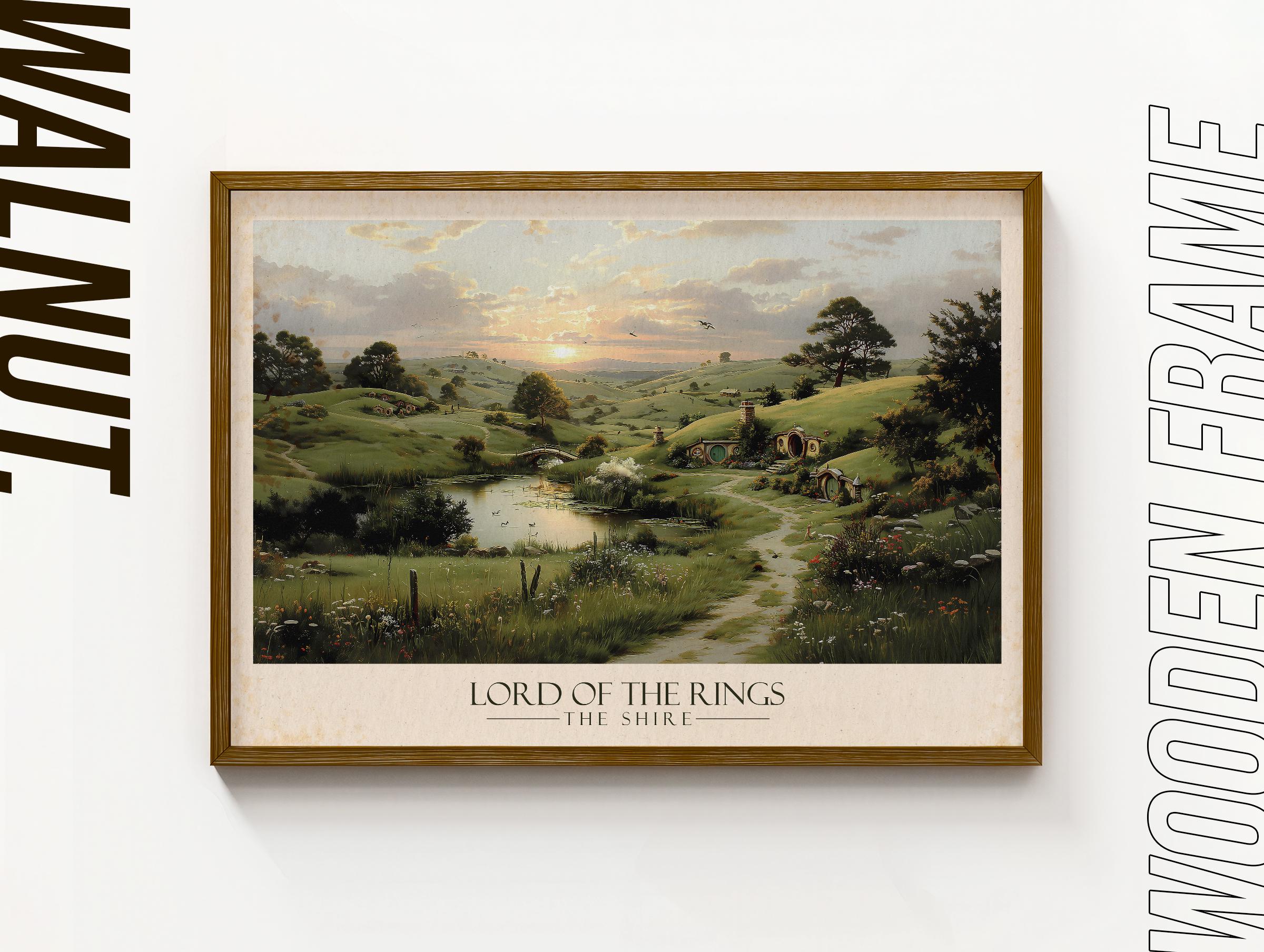 Lord of the Rings Shire Wall Art – Hobbiton Landscape Canvas Print ...