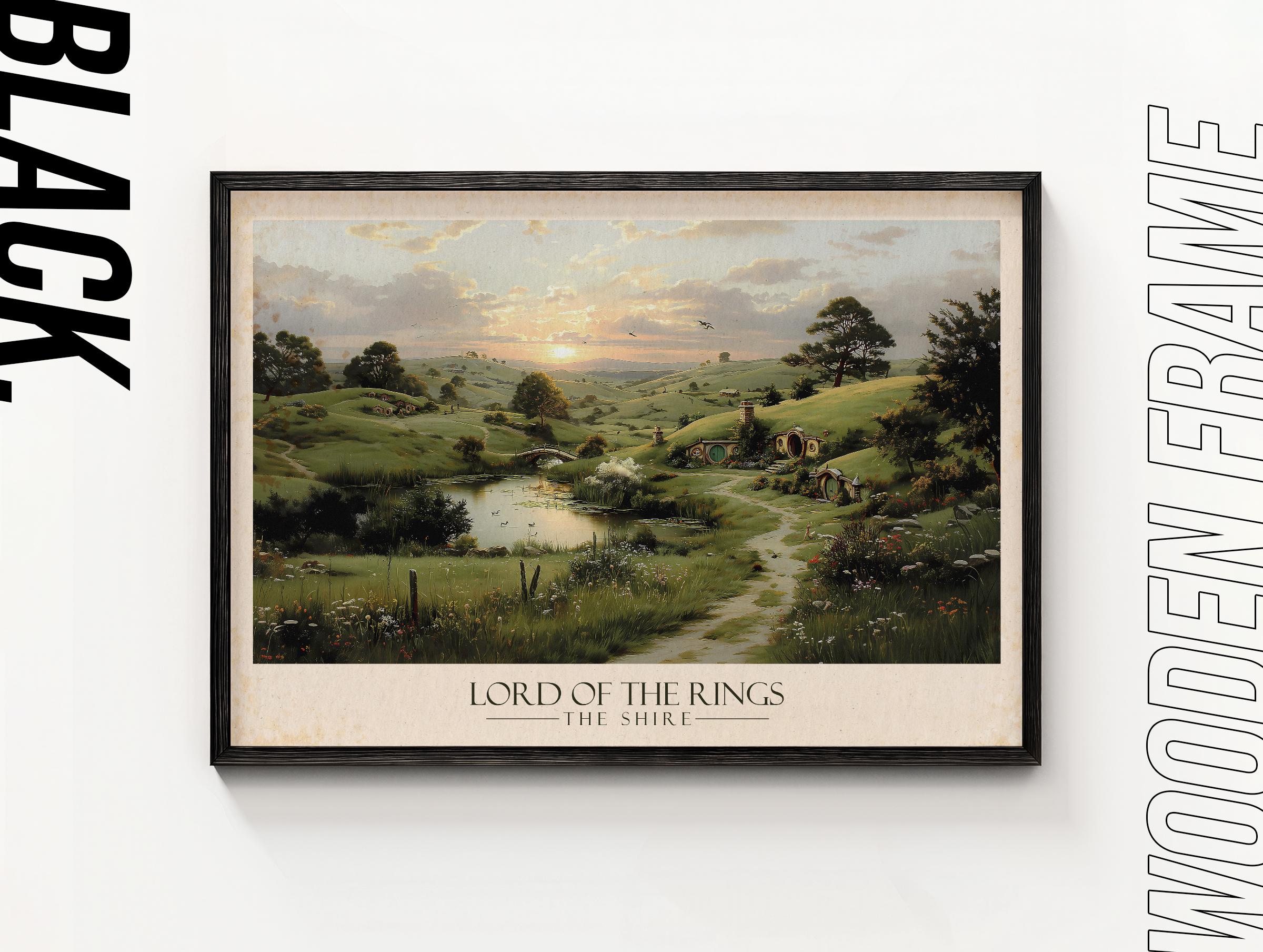 Lord of the Rings Shire Wall Art – Hobbiton Landscape Canvas Print ...
