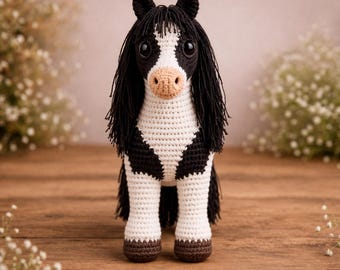 Modèle réaliste au crochet Paint Horse américain | Cheval amigurumi PDF