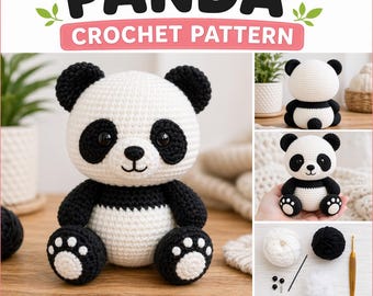 Panda Crochet Pattern PDF | Amigurumi  Toy Pattern | Animal | Beginner Friendly Plush