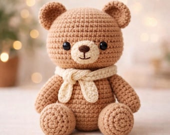 Crochet Teddy Bear Pattern – Amigurumi Stuffed Animal Tutorial (PDF Download)