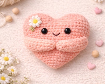 Patron au crochet Pocket Hug, coeur Amigurumi PDF