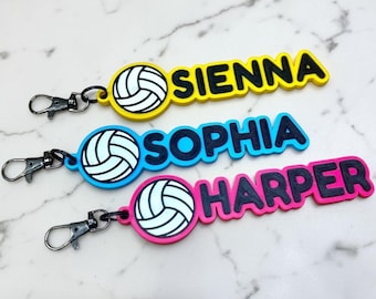 Personalized Volleyball Bag Tag | Custom Name Volleyball Tag | Team Gifts | Volleyball Backpack Tag