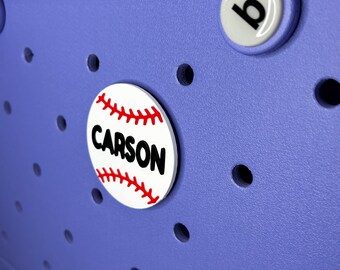Personalized Baseball Name Bogg Bag Charm | Custom Player Tag, Sports Accessory