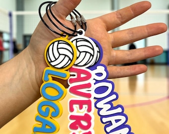 Personalized Volleyball Name Bag Tag | Custom Volleyball Backpack Tag | Volleyball Team Gift | Sports Bag Name Tag | Kids Volleyball Gift