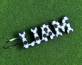 Personalized Soccer Bag Tag | Custom Soccer Name Keychain | Player Equipment Tag | Team Gift | Backpack &  Bag Accessory