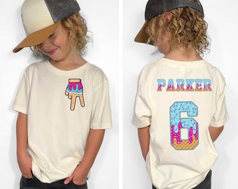 Custom Drip Name Number Shirt – Kids Sports Birthday Tee