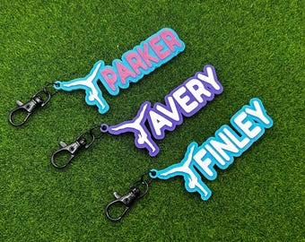 Personalized 3D Printed Gymnastics Bag Tag – Custom Name Zipper Pull Keychain