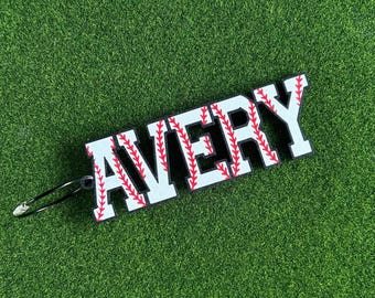 Personalized Baseball Bag Tag | Custom Baseball Name Keychain | Player Equipment Tag | Team Gift | Backpack & Bat Bag Accessory