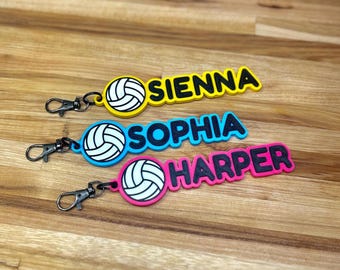 Personalized Volleyball Bag Tag | Custom Name Volleyball Tag | Team Gifts | Volleyball Backpack Tag