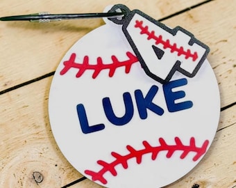 Personalized Baseball Bag Tag | 3D Printed Name Keychain